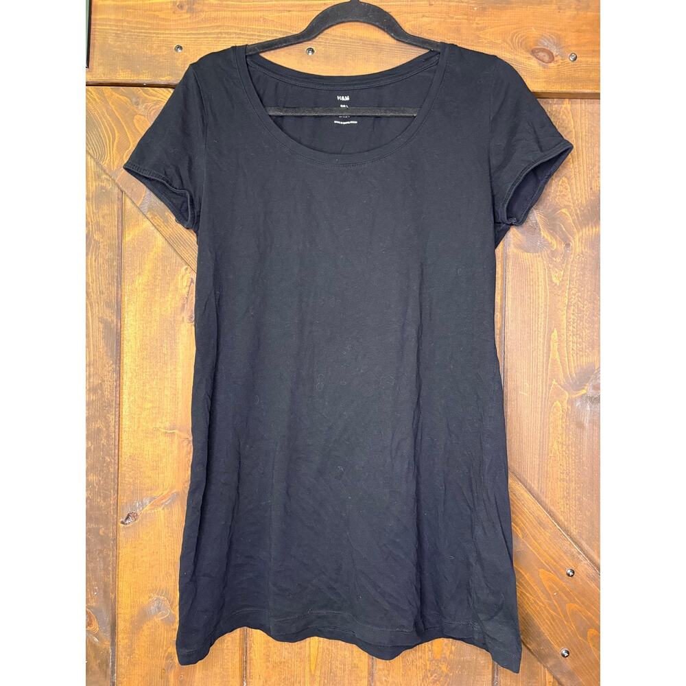H&M women’s large black cotton jersey T-shirt dress